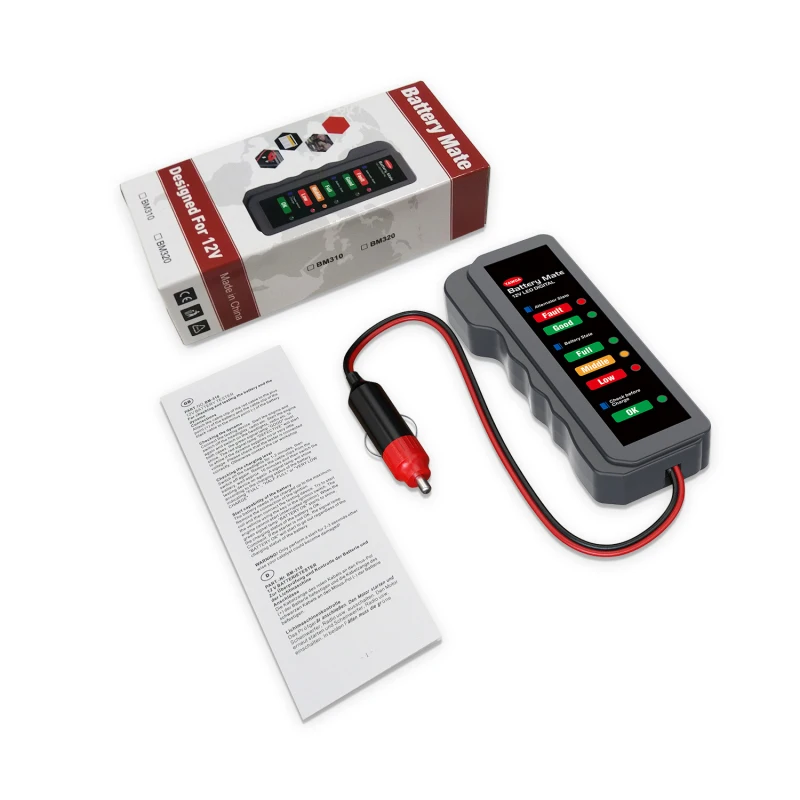 12V Car Battery Tester, Alternator Tester Automotive,Battery Checker, Analyzer To Check Alternator & Battery Charging System,LED