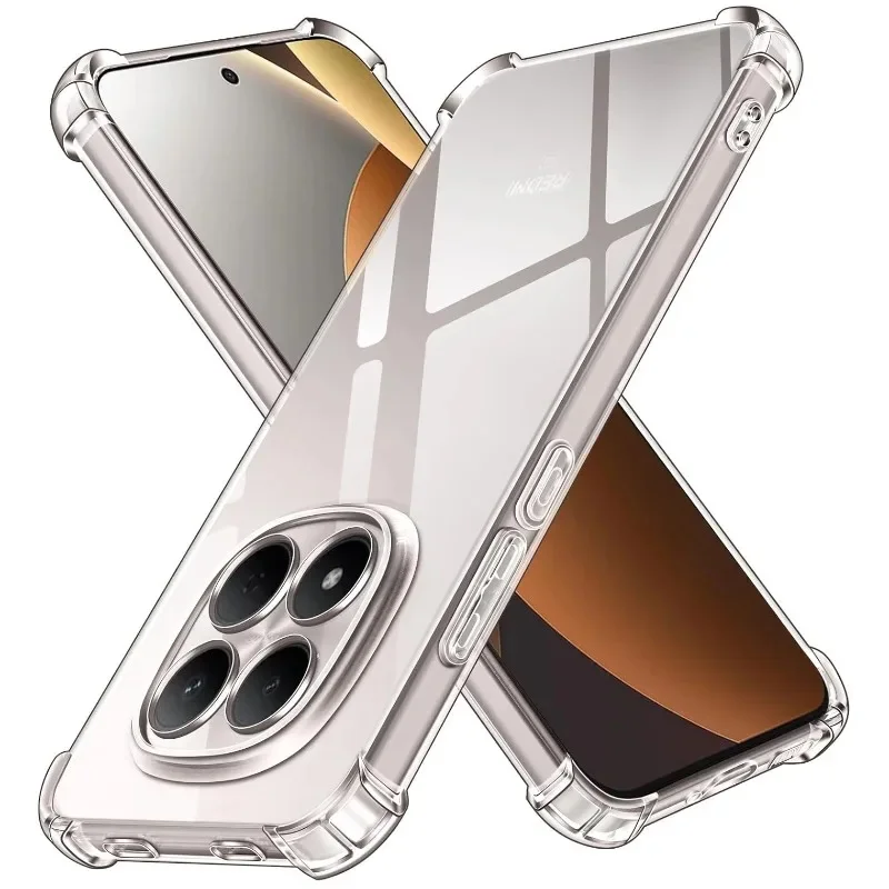 

Redmy Note15 Pro 5G 4G Case Transparent Soft Silicone Protective Cover For Redmi Note 15 Pro+ 5G Shockproof Bumper Coque Fundas