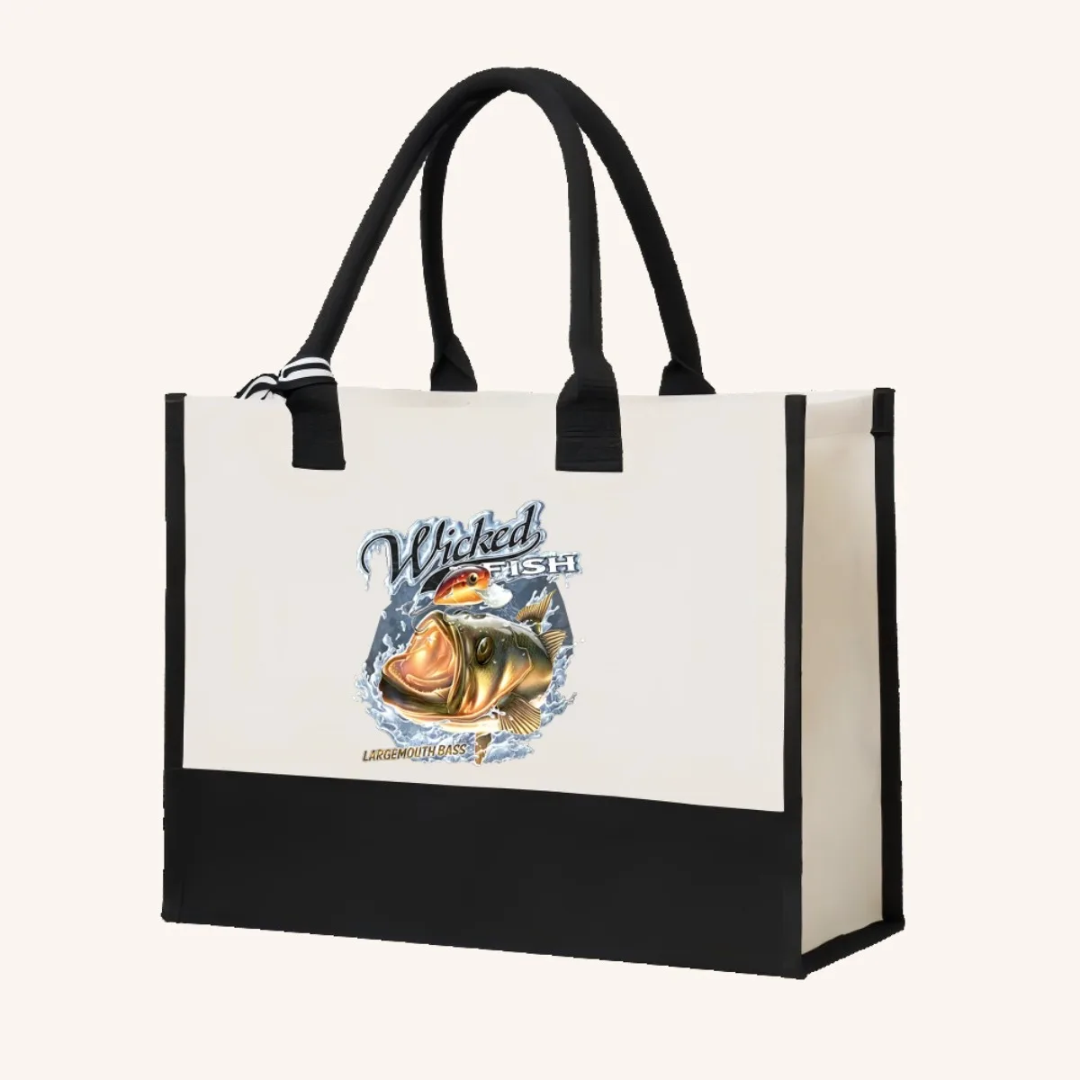 باس صيد السمك الشريرة 2026 وصول جديد موضة عملية واسعة قابلة لإعادة الاستخدام حمل حقيبة نمط طباعة 2 لهجة الثقيلة كبيرة Sho #4