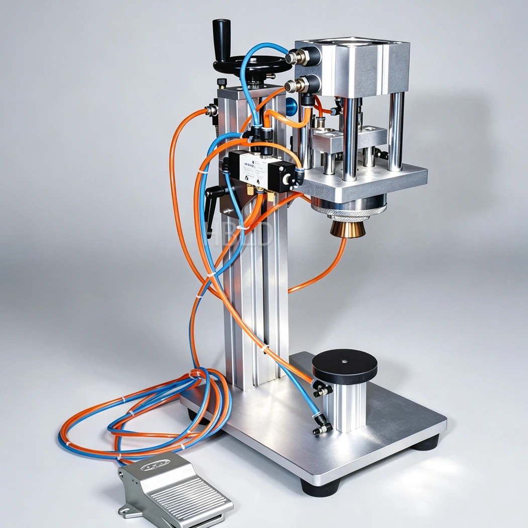 Perfume Vial Capper Pneumatic Spray Bottle Capping Machine Desktop Sealing Device for Cosmetic Lab Bottling