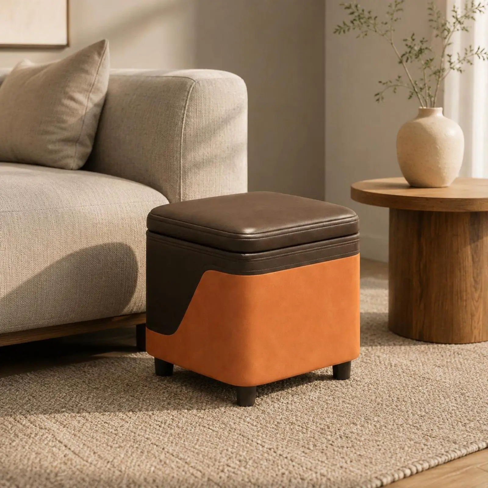 Hidden Storage Stool for Entryway Shoe Rack Bench with Comfortable Padding for Daily Use