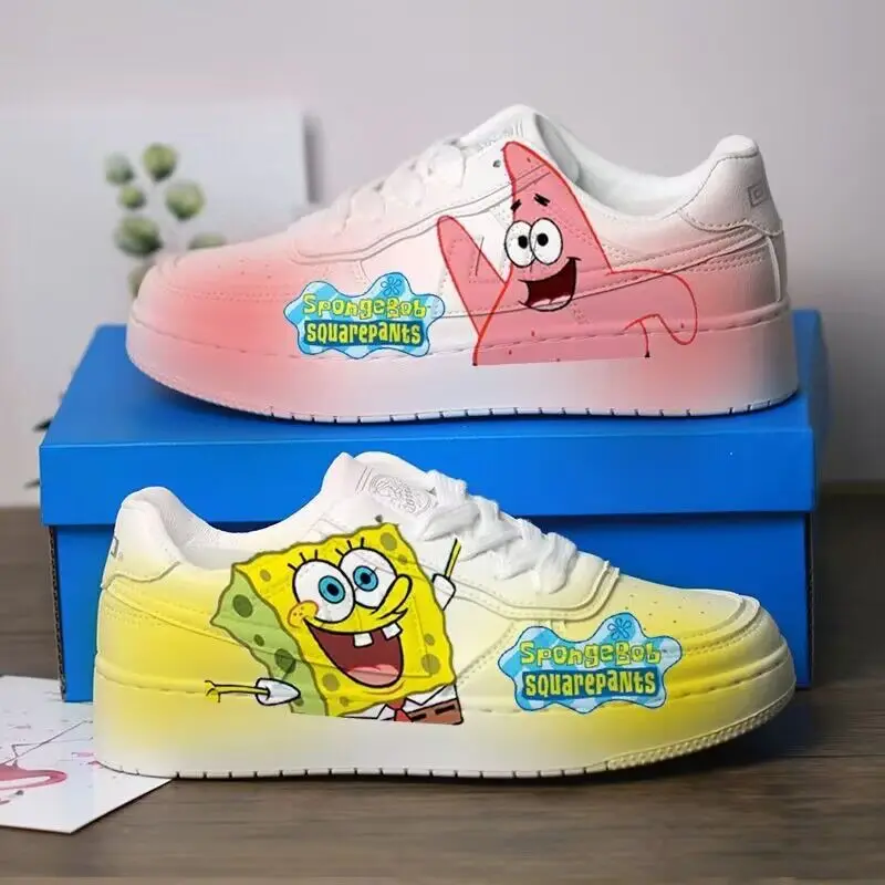 New Original cartoon SpongeBob SquarePants princess cute Casual shoes soft sports shoes for girlfriend gift EU size 35-44