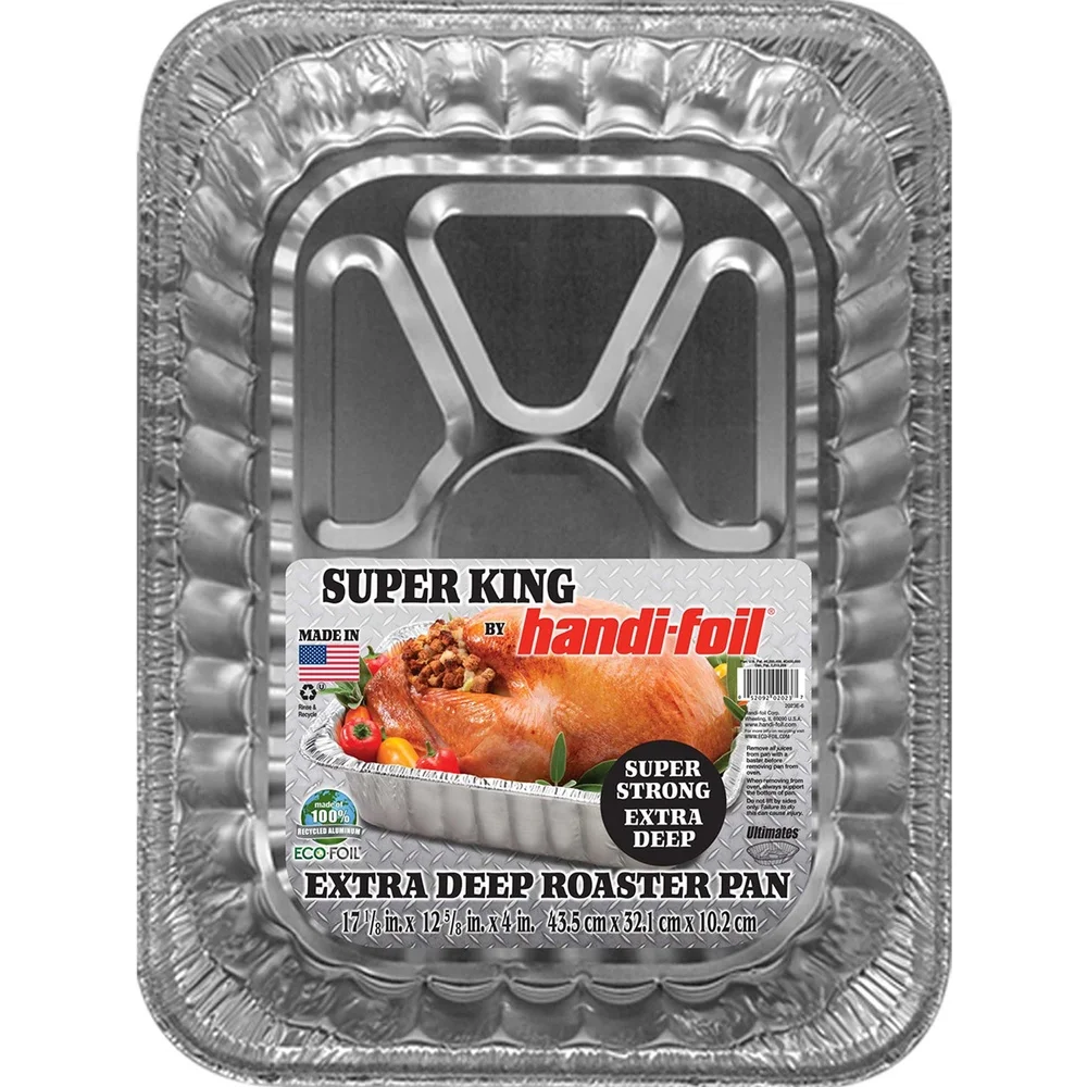 Extra Deep Heavy-Duty Aluminum Roaster Pan 2