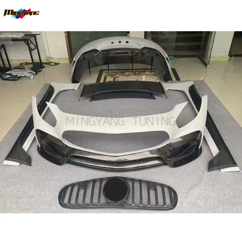 تعديل نصف جاف من ألياف الكربون GT ترقية IMP Style PRO BodyKit مصد السيارة غطاء محرك السيارة لمرسيدس بنز GT GTS 201 #2