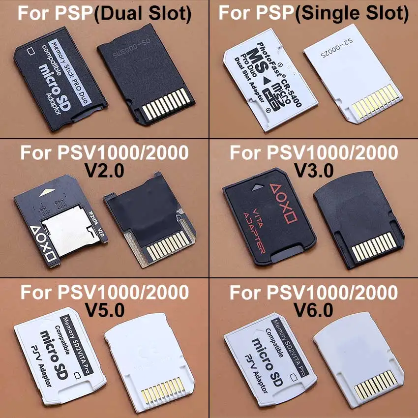 1pcs Memory Card Adapter For PSV Vita 1000 2000 SDHC TF to MS Memory Stick Pro Duo Micro SD Card Reader For PSP SD2VITA PLUS TF