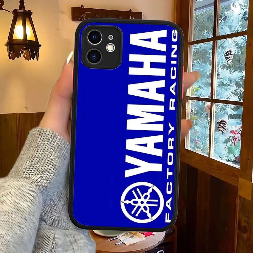 Y-YAMAHAs شعار جراب هاتف آيفون 16e 16 15 14 13 12 11 برو ماكس X XS ماكس زائد Spuerstar ماتي غطاء #5