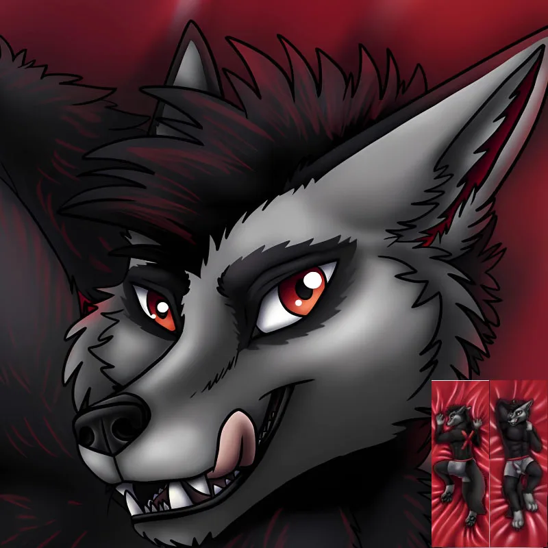 

DIY Customized Anime Fluffy Furry Orcus Kanrei Redonius Dakimakura Pillowcase Hugging Body Pillow Cover Case Double-sided Print