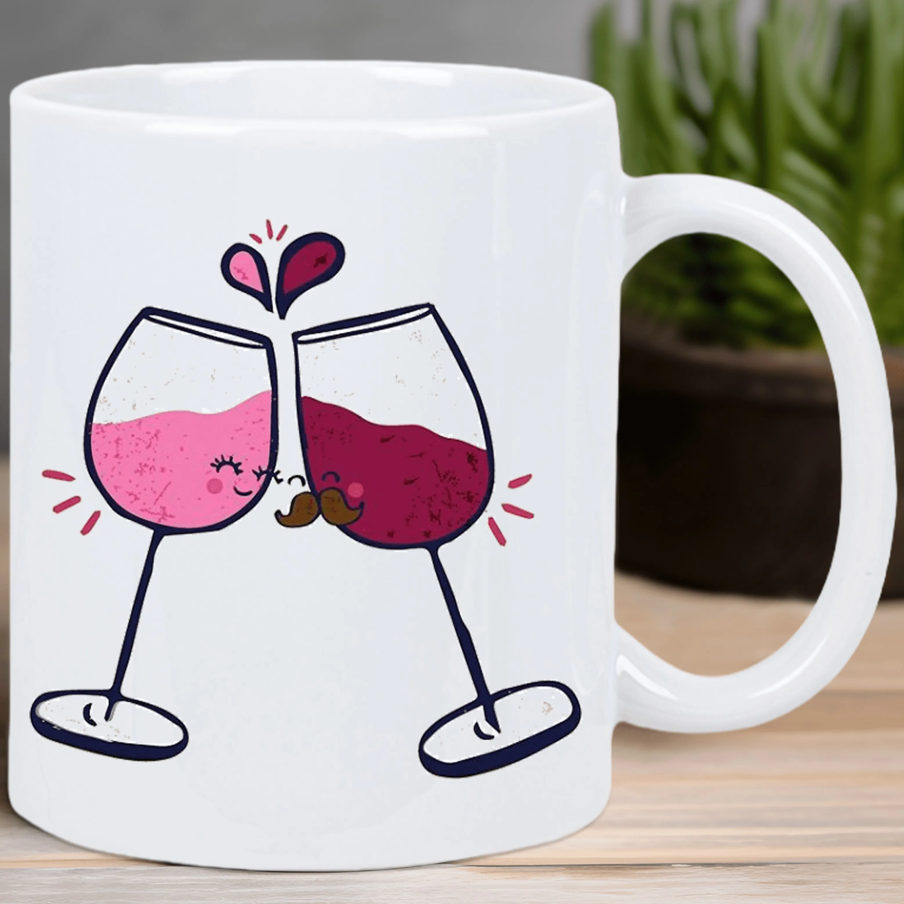 

Ceramic coffee cup with wine lover design, reusable insulated cup, hand wash only, multi-purpose water cup