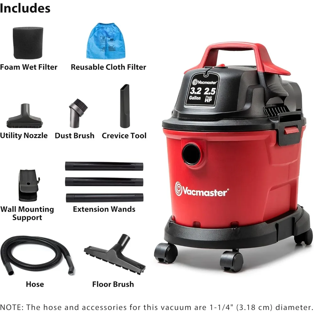 Aspirapolvere umido/secco da 3,2 galloni 2,5 HP