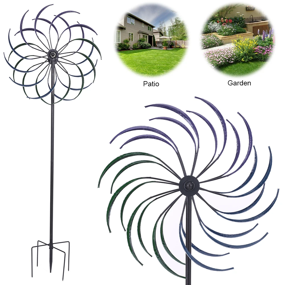

Decorative Iron Windmill Double-Layer Vintage Style Garden Windmill Metal Ornament for Yard Decoration Accessories