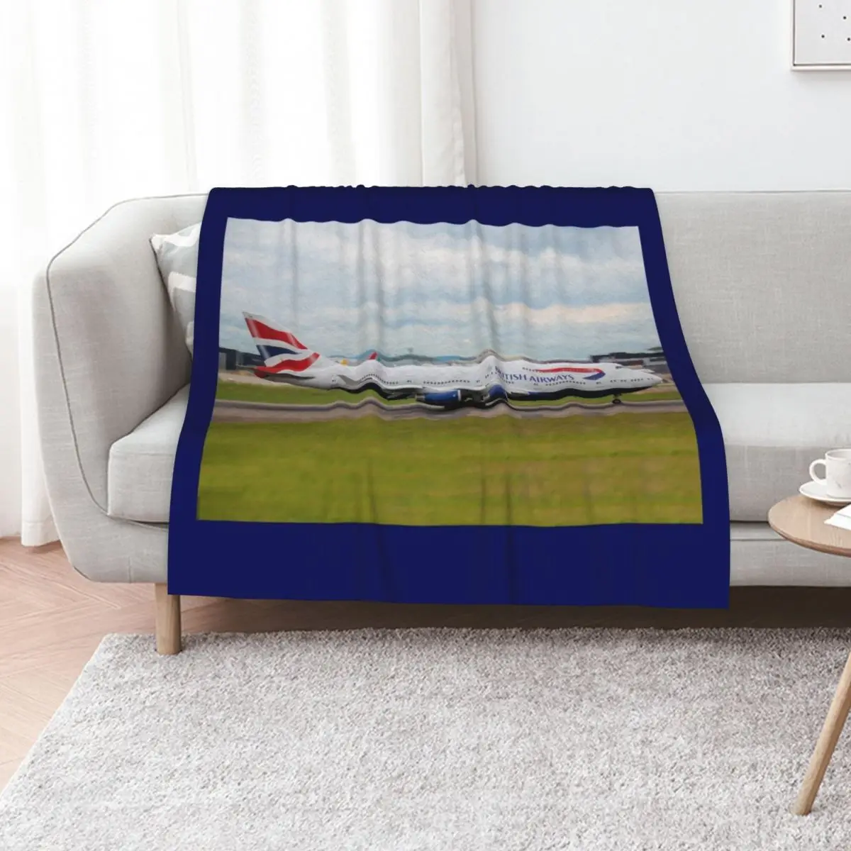 British Airways 747-400digital painting Throw Blanket christmas gifts Soft Big Quilt Thermals For Travel Sofa Quilt Blankets