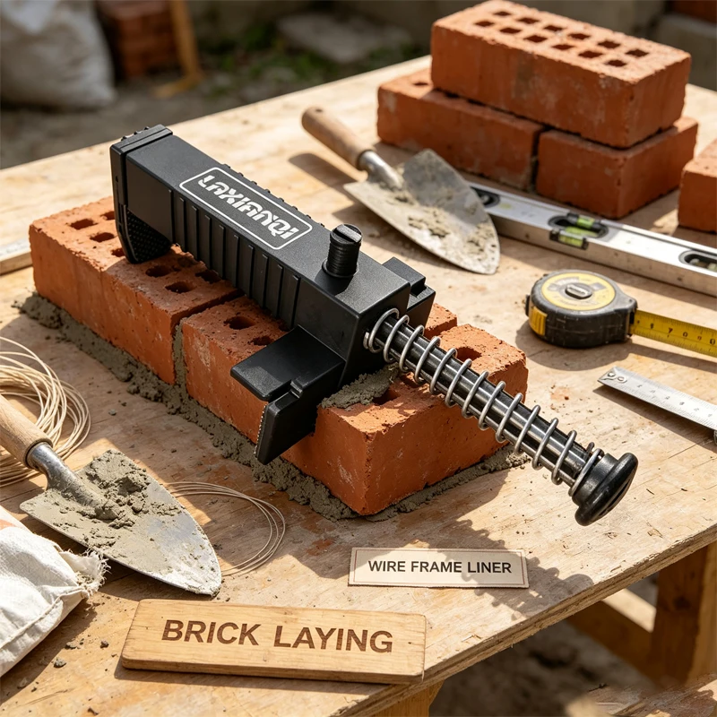 Bricklaying Tool Building Wire Frame Liner, Wall Builder Brick Laying Runner Fixer for Construction Efficient Masonry Equipment