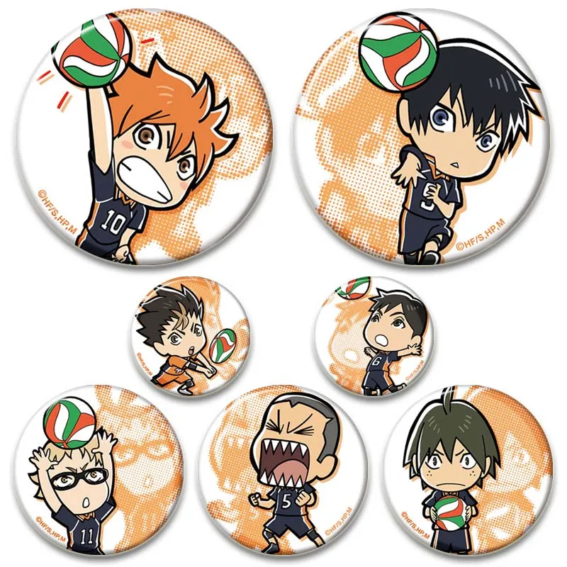 Anime Haikyuu!! Brooches Cartoon Enamel Lapel Pins Manga Figure Buttons Badges Shirt Bag Jewelry Accessories Collection Gifts