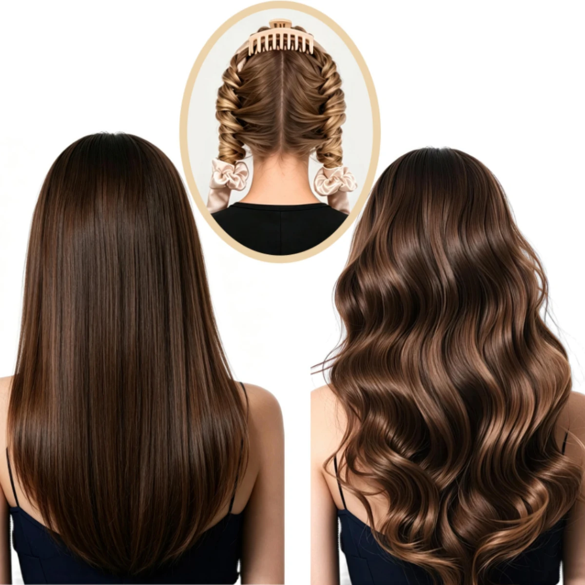 Overnight Heatless Curling Rod Set Sleep Hair Roller Big Hair Claw Clip Lazy Natural Wave Hair DIY Styling Tool For Ladies