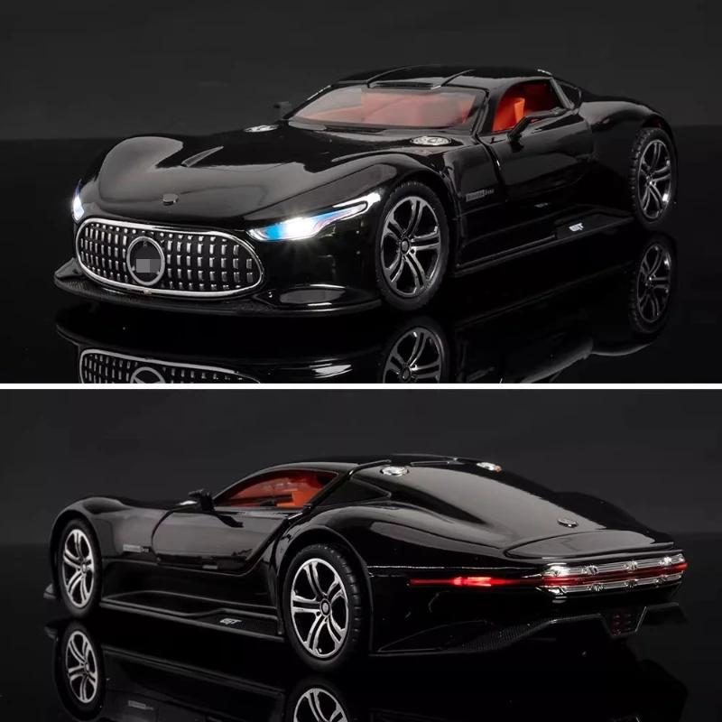 

Металлическая модель спортивного автомобиля AMG Vision GT Concept в масштабе 1:24, со звуком и светом, подарок для детей