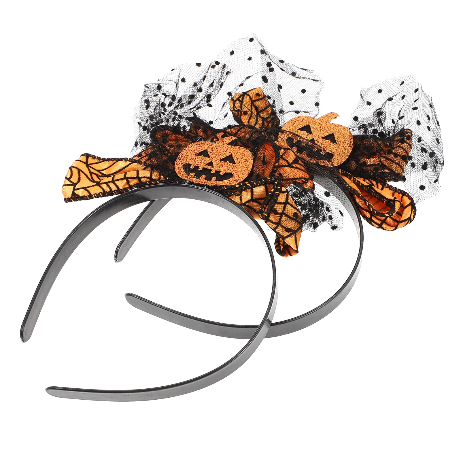 

2 Pcs Pumpkin Head Buckle Hair Hoops Halloween Party Hairbands Costumes Aldult Decors Plastic Headpiece Miss Vampire