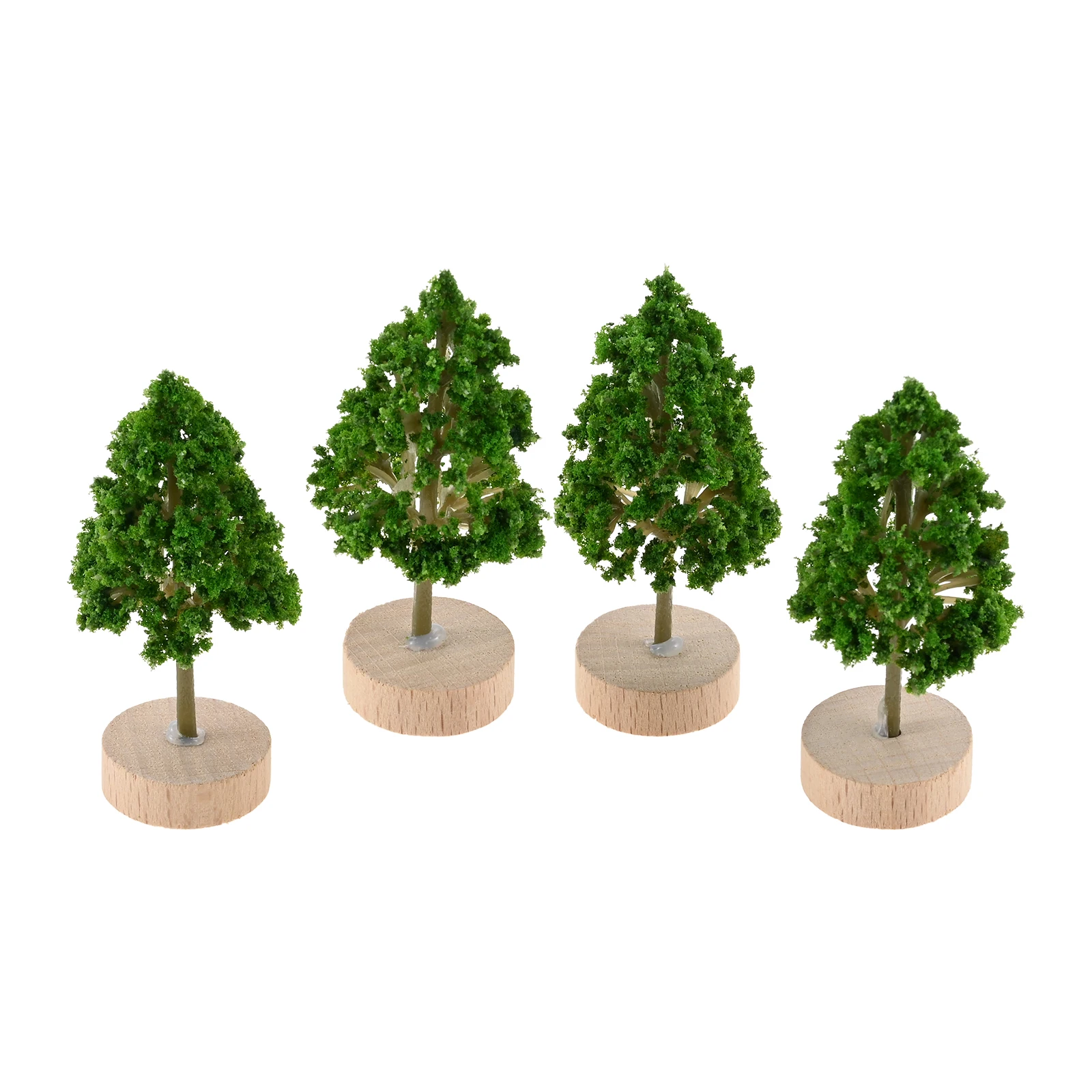 4Pcs Green Model Trees Miniature Model Trees with Base Train Scenery Architecture Trees for DIY Crafts Building Model Landscape