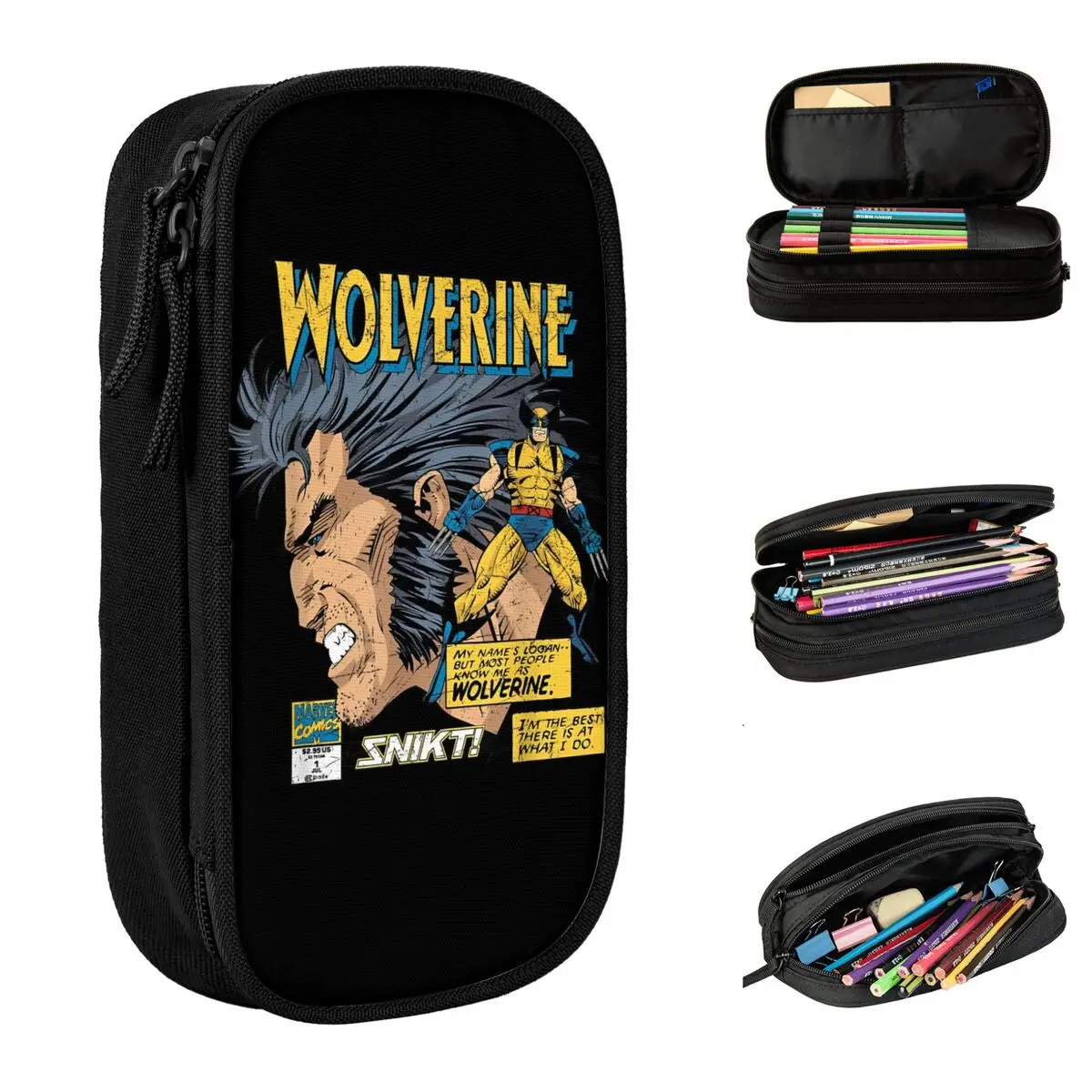 Comics Wolverine Logan Retro Pencil Case Pencil Pouch Pen Box for Girl Boy Big Capacity Bag Students School Gifts Accessories