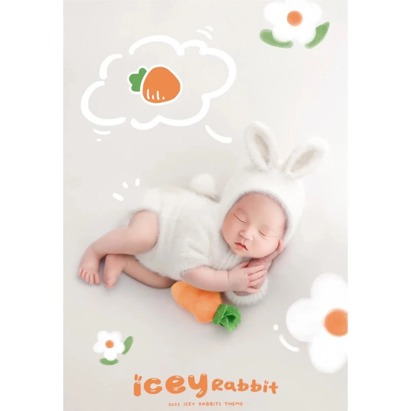 Newborn Baby Photography Clothing Little Rabbit Rabbit Baby Studio Baby Full Moon Photography Clothing Props