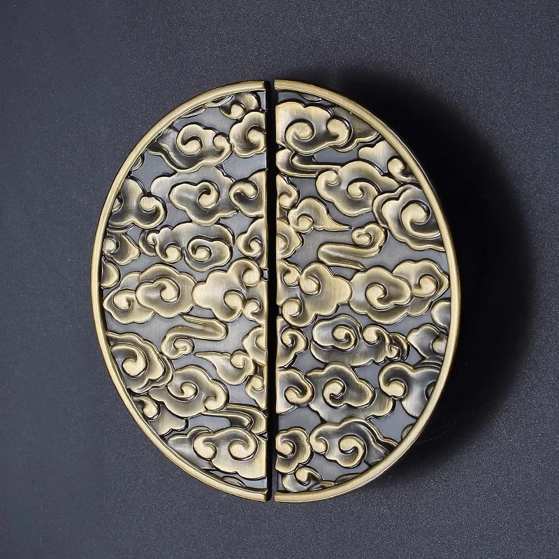 New Chinese Antique Copper Semicircular Pull Handle For Solid Wood Cabinet Drawer Wardrobe Custom Furniture Hardware Pair