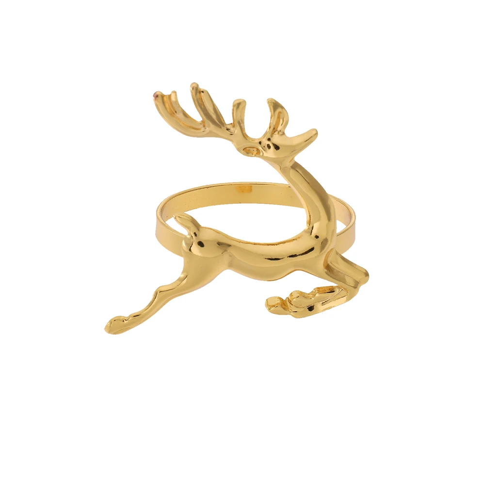 Metal Deer Napkin Buckle Napkin Loop Ring Table Decoration Holiday Party Wedding Festival Christmas Dinner Jewelry Decor