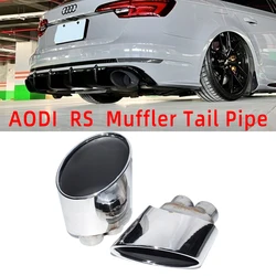 Auto ovale Auspuffs pitze für Audi RS3 RS4 RS4 RS5 RS6 doppelte innere Schall dämpfer spitze für S3 S4 S5 S6 Auspuff Auspuff End