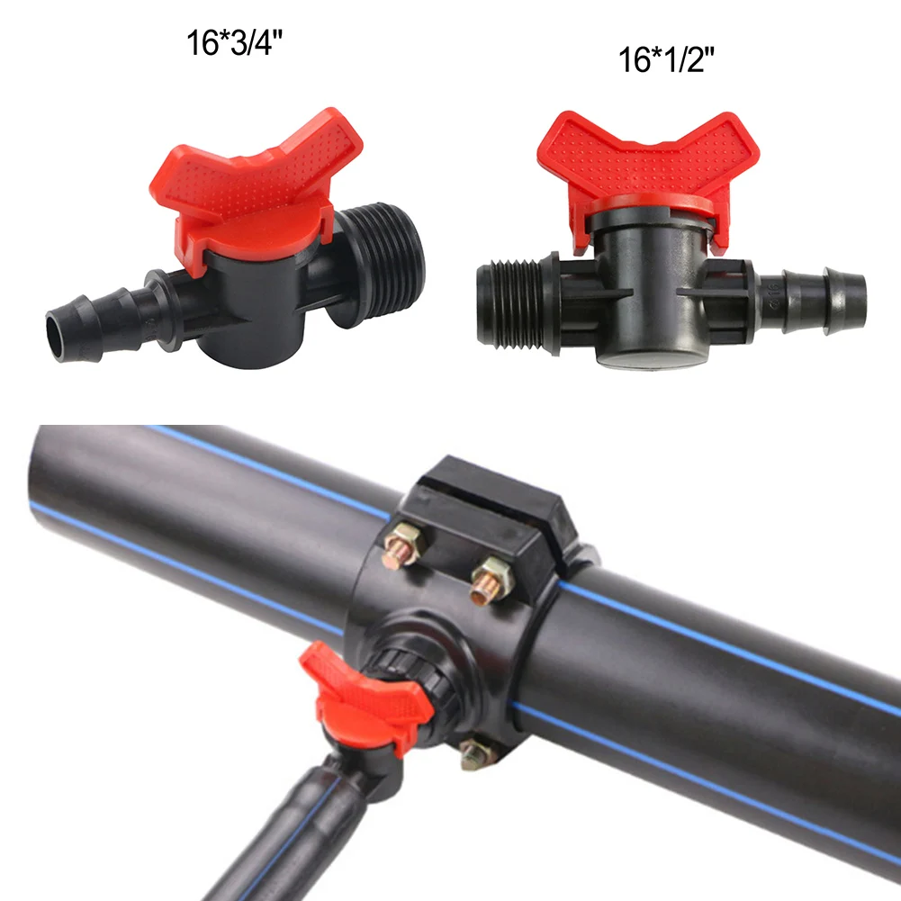 

2pcs Ball Valve Plug-in Connector Drip Hose Male Thread Nozzle Garden Irrigation And Watering Accessories And Parts