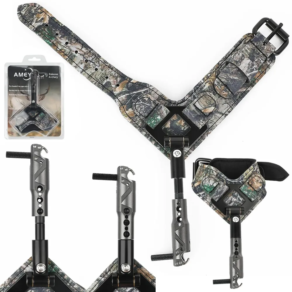 

1pc Archery Wrist Release Aid 360° Rotate Polyester fabric Strap Trigger for Archery Compound Bow Hunting Shooting Accessory