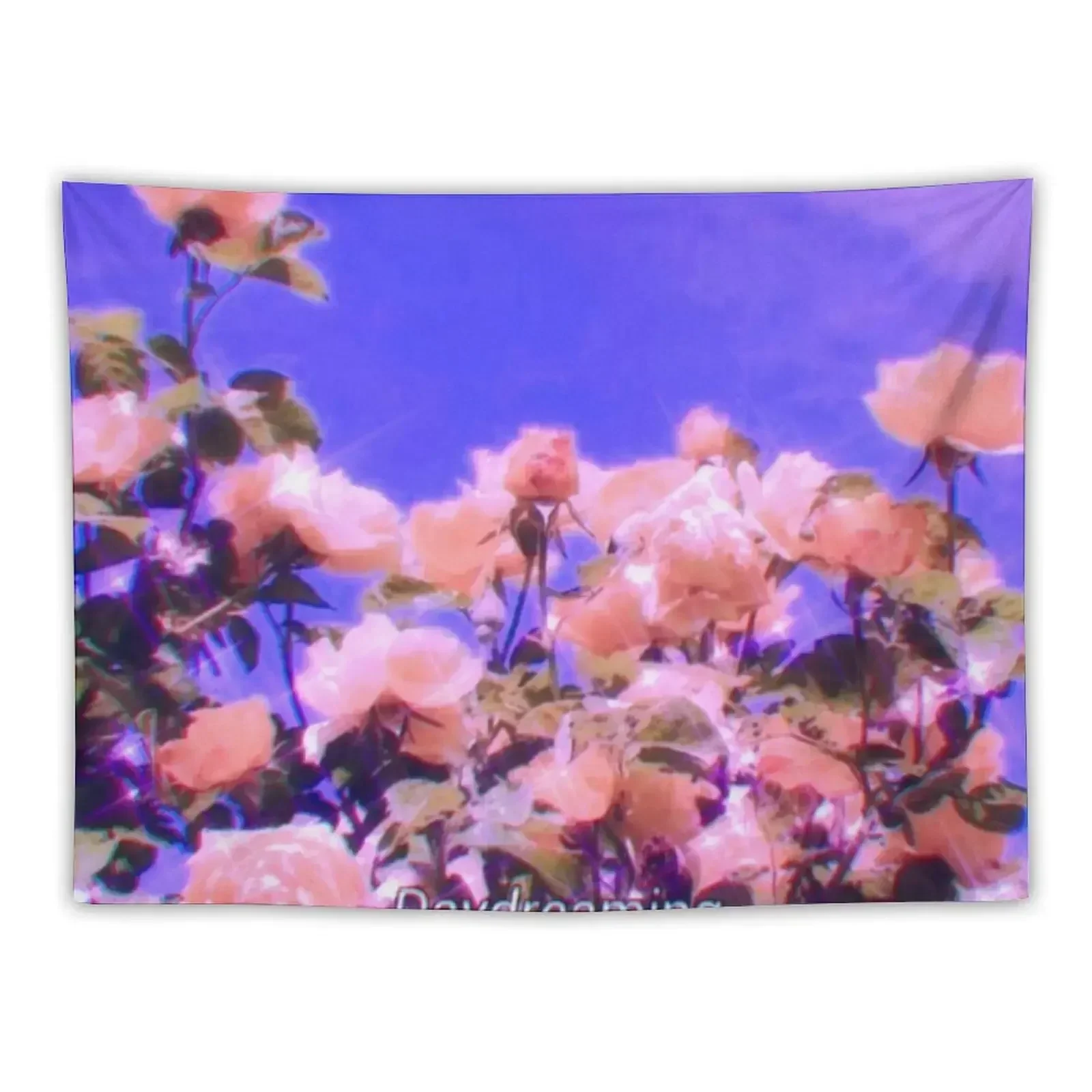 Daydreaming- Aesthetic pink glitter roses Tapestry Anime Decor For Bedroom Tapestry