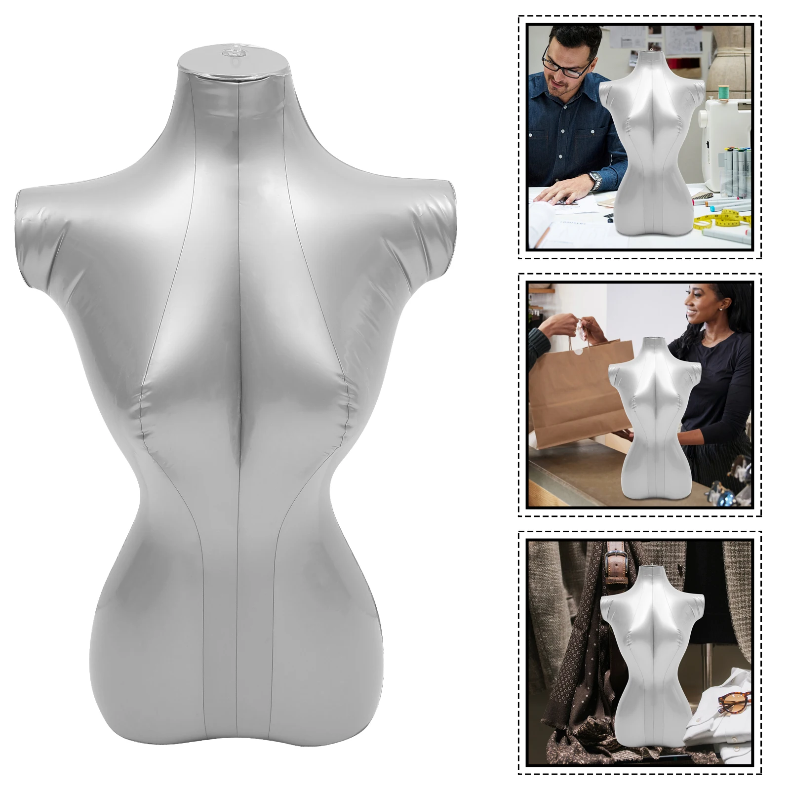 

Inflatable Female Half Body for Clothing Display Fashion Dummy Stylish Simple Design Portable