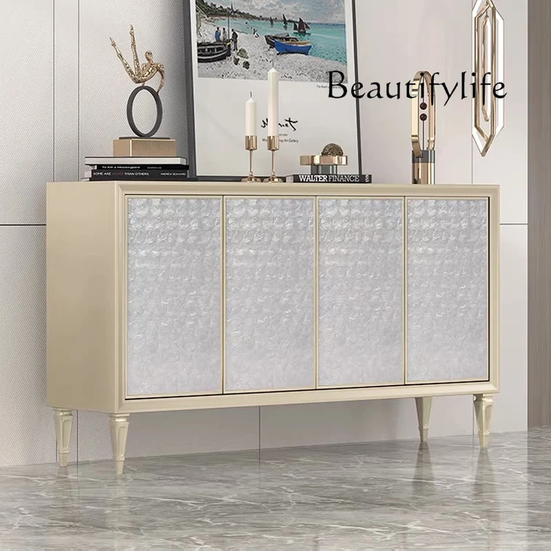 American Cream Style Solid Wood Shell Entrance Cabinet Household Minimalist Storage Cabinet