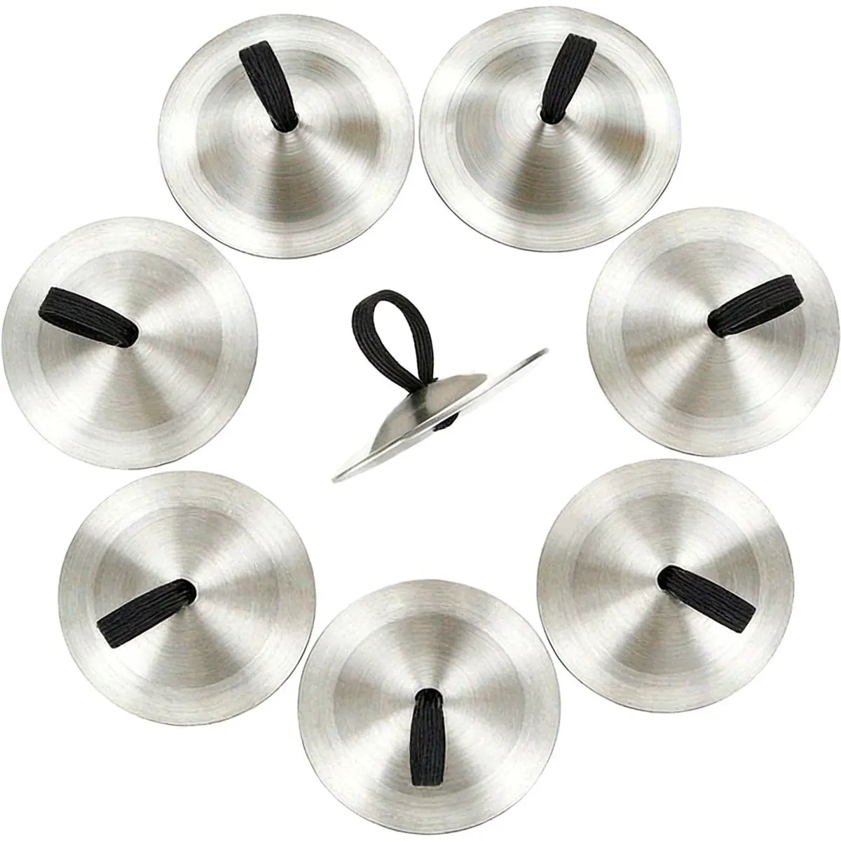 1 Pair Silver Finger Cymbals, Traditional Middle Eastern Dance Props For Belly Dance Stage Performances And Professional ZSY