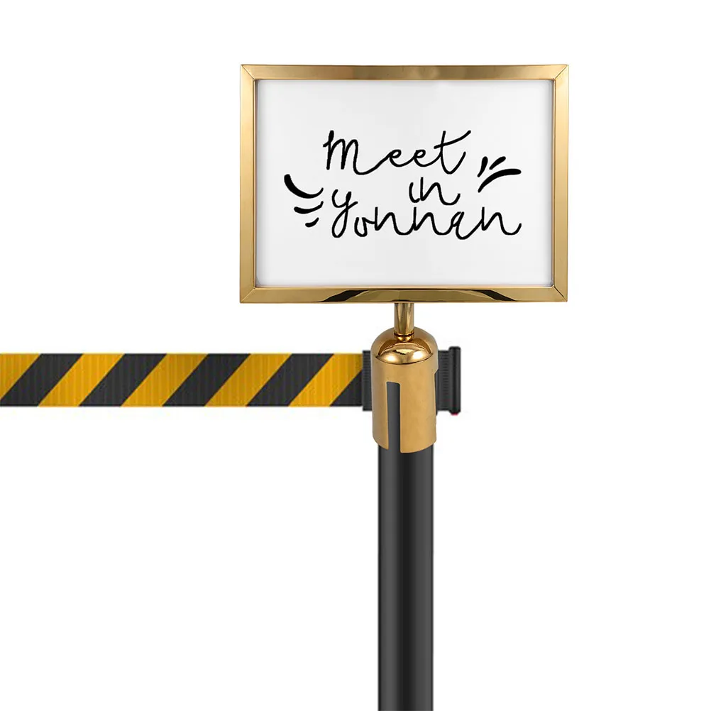 

Stanchion Sign Holder Crowd Control Post Frame Outdoor Portrait Display Traffic Safety Signs Stainless Steel Easy