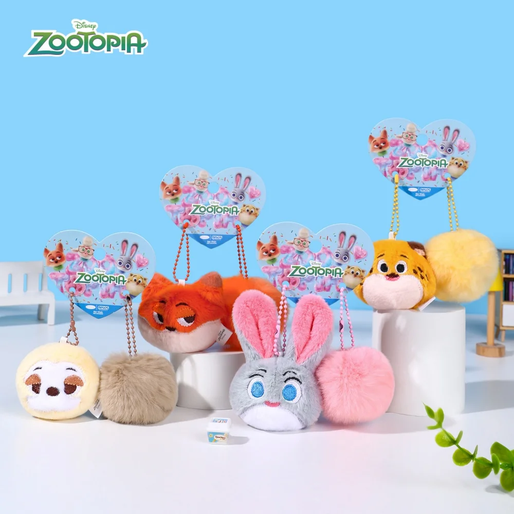 Genuine Disney Zootopia Pom Ball Plush Character Bag Charm Cute Hanging Ornament for Handbag Tote Backpack Car Mirror Decor - view 4