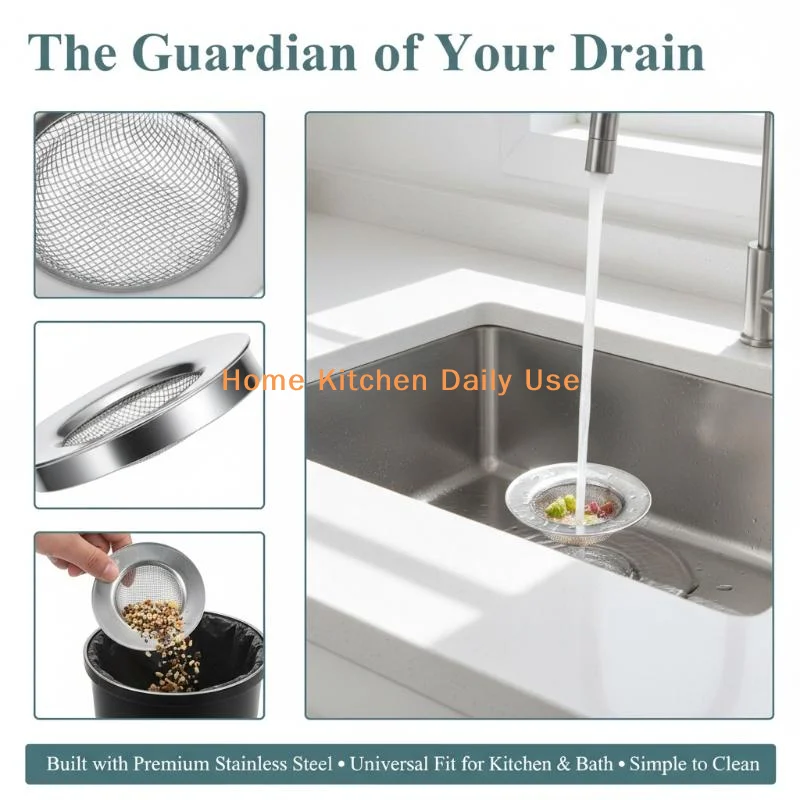 

portable1Pc Stainless Steel Mesh Sink Strainer for Kitchen Sewer Trap Removable Easy Cleaning Food Blockercommonly used