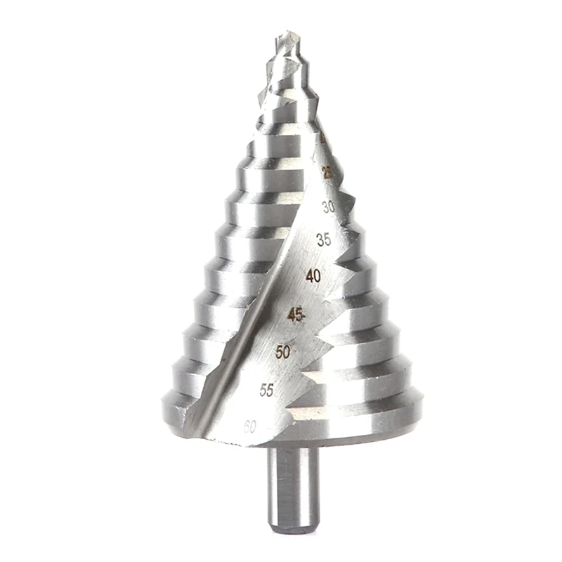 

AA51-6-60Mm Step Drill Bit Spiral Groove Pagoda Hole Metal Sheet Cone Drill Bit Triangular Shank Step Hole Opener Reamer