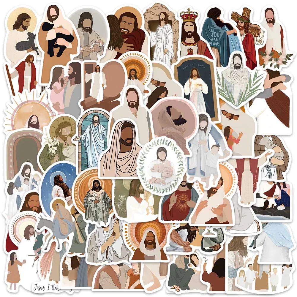 52PCS Jesus Christianity Stickers Apostle Graffiti Decals For Laptop Luggage Mobile Phone Shell Scrapbook Refrigerator Stickers