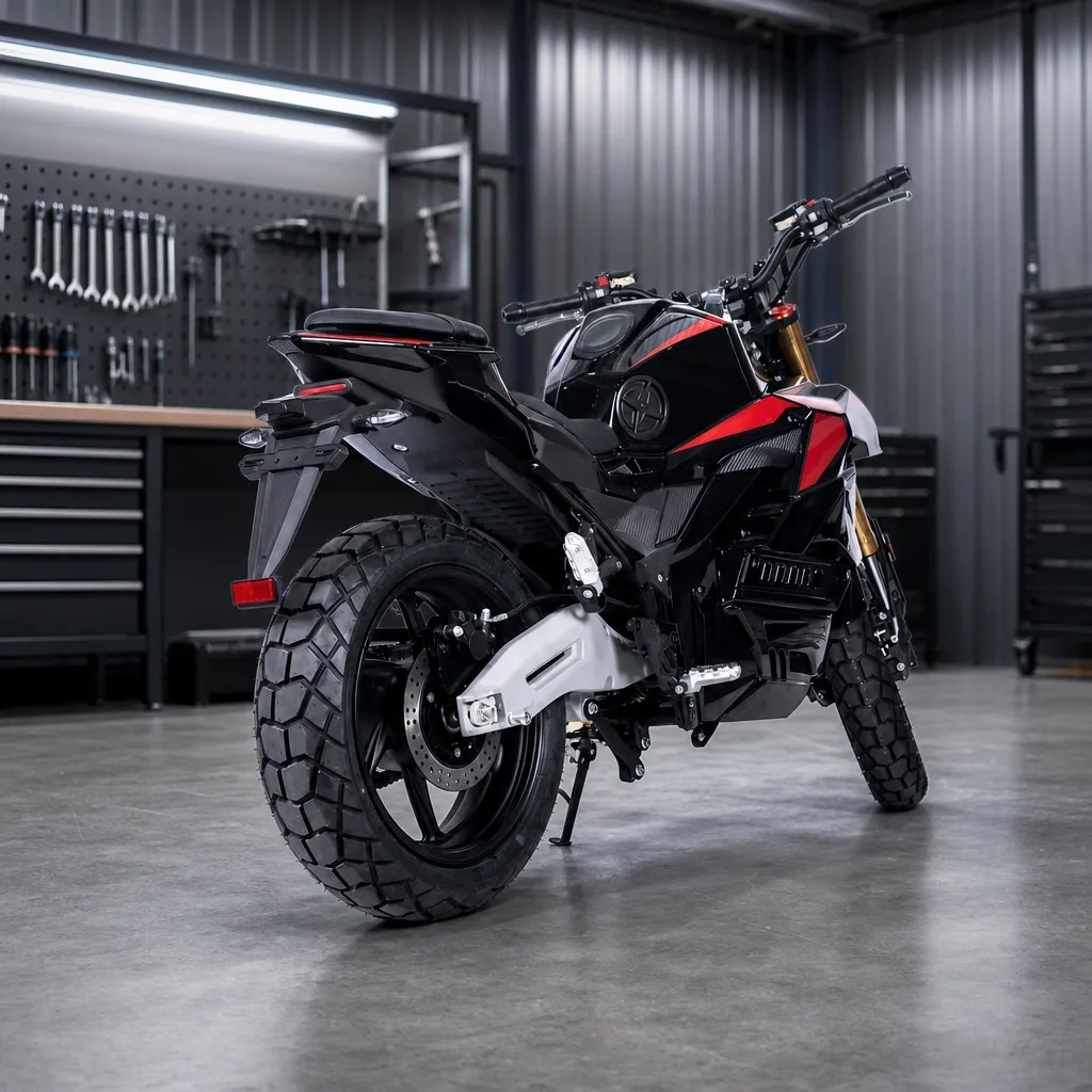 Electric Motorcycles Sportbikes 5000W 72V ABS Dual Front Disc Brake Mid Drive Fork All-Terrain Tires Adult Off-Road 80km/h