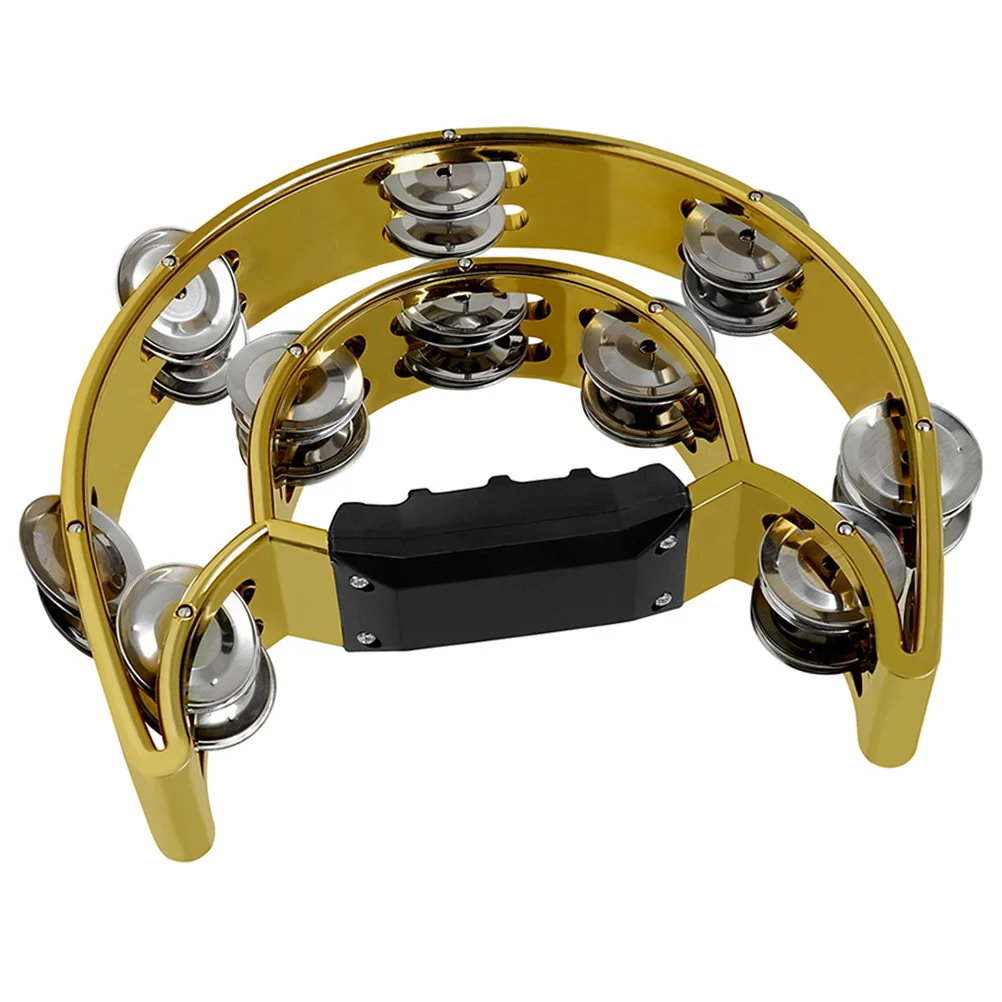 جرس يدوي على شكل صف مزدوج لفرقة حفلات الإيقاع الموسيقية للبالغين Ktv الفصول الدراسية يستخدم الدف ذو الصف المزدوج