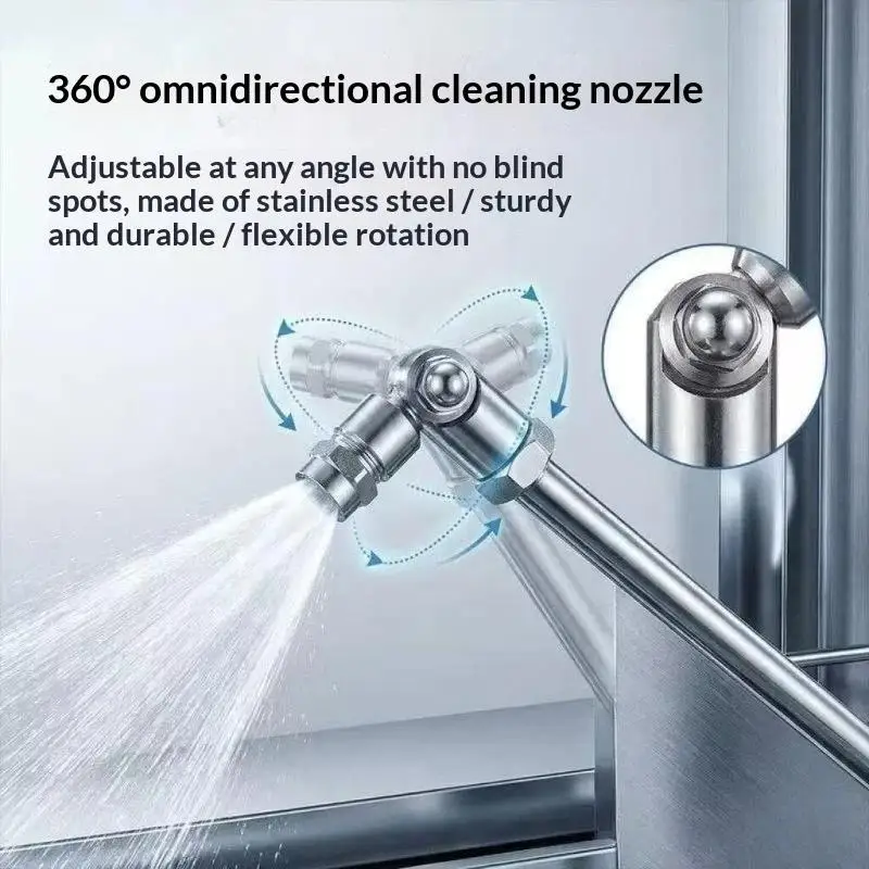 Universal Fit Stainless Steel High Pressure Washer Extension Wand with Adjustable Rotating Nozzle for Driveway Patio Cleaning