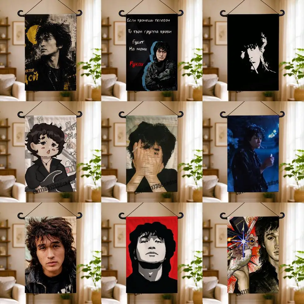 For Kino Viktor Tsoi Garden Flag Custom Outdoor Home Party Advertising Cloth Decoration Wall Banner Flags