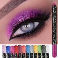 Lápices de sombra de ojos metálicos morados, delineador de gusano de seda brillante, resaltador, crema de larga duración, sombra de ojos en barra, maquillaje dorado y azul