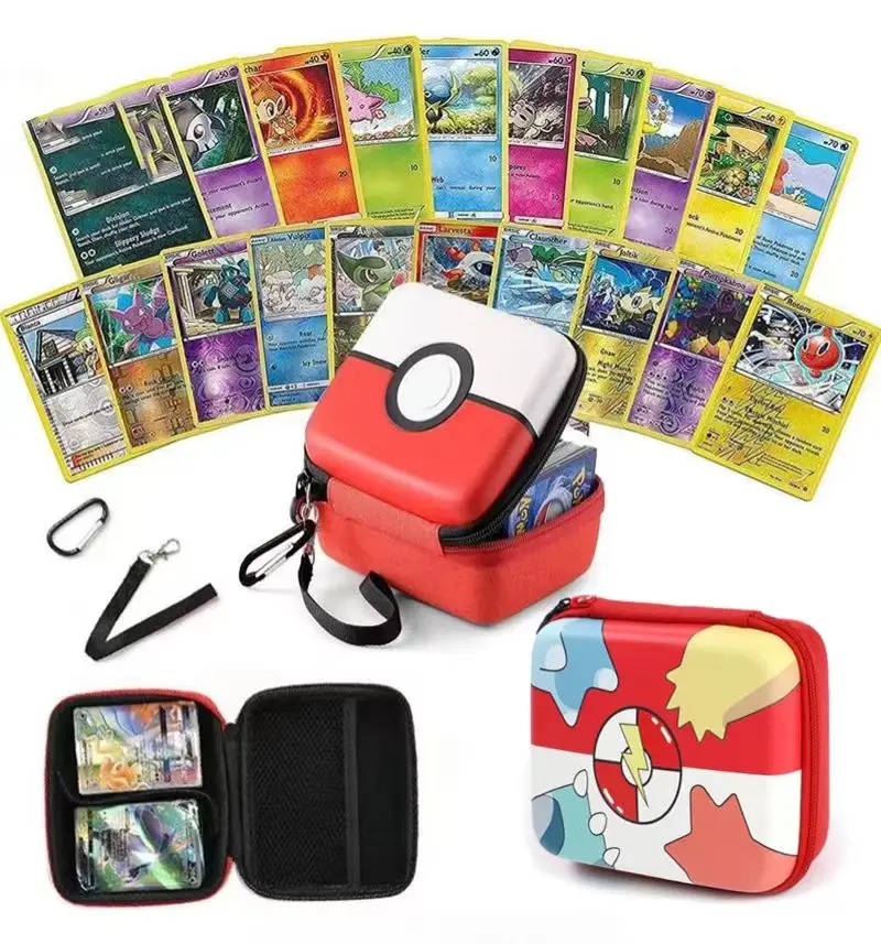 Pokemones Trading Game Card Storage Box 400 Capacity Collection Card Set Album Pokemones TCG Card Storage Portable Handbag