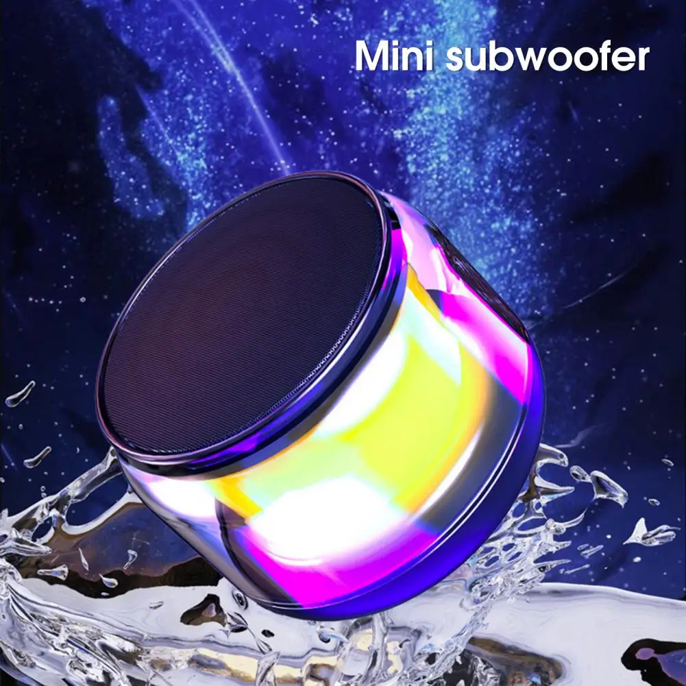 Bluetooth-compatible Speaker Portable Surround Sound LED RGB Lighting Outdoor HiFi Stereo Wireless Subwoofer for Home Desktop