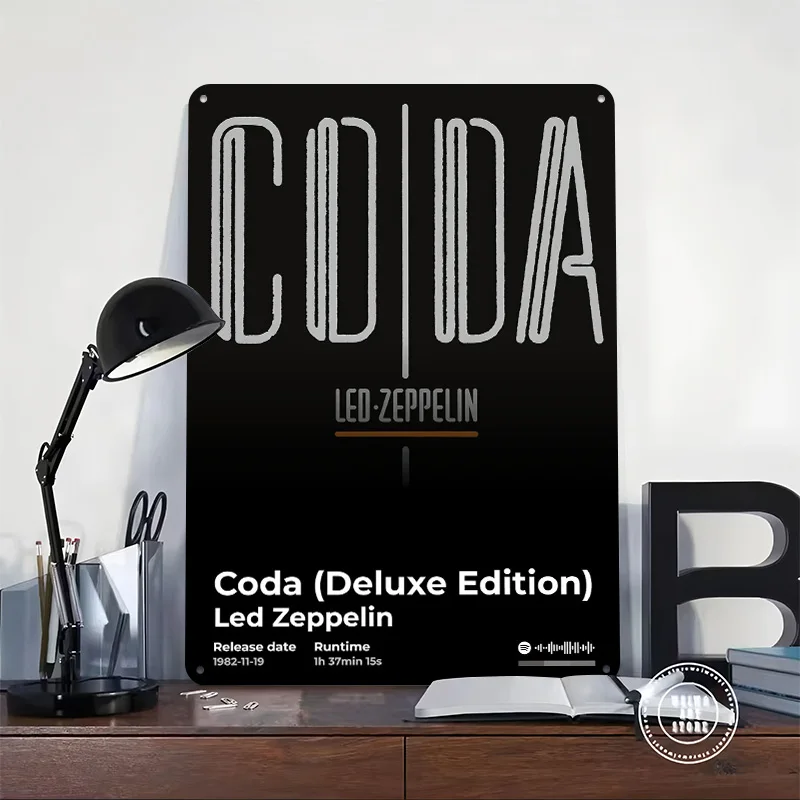 Led Zeppelin Coda Album Cover Metal Poster Perfect Gift for Fans Lovers Personalized Wall Art Metal Sign for Decor Living Room