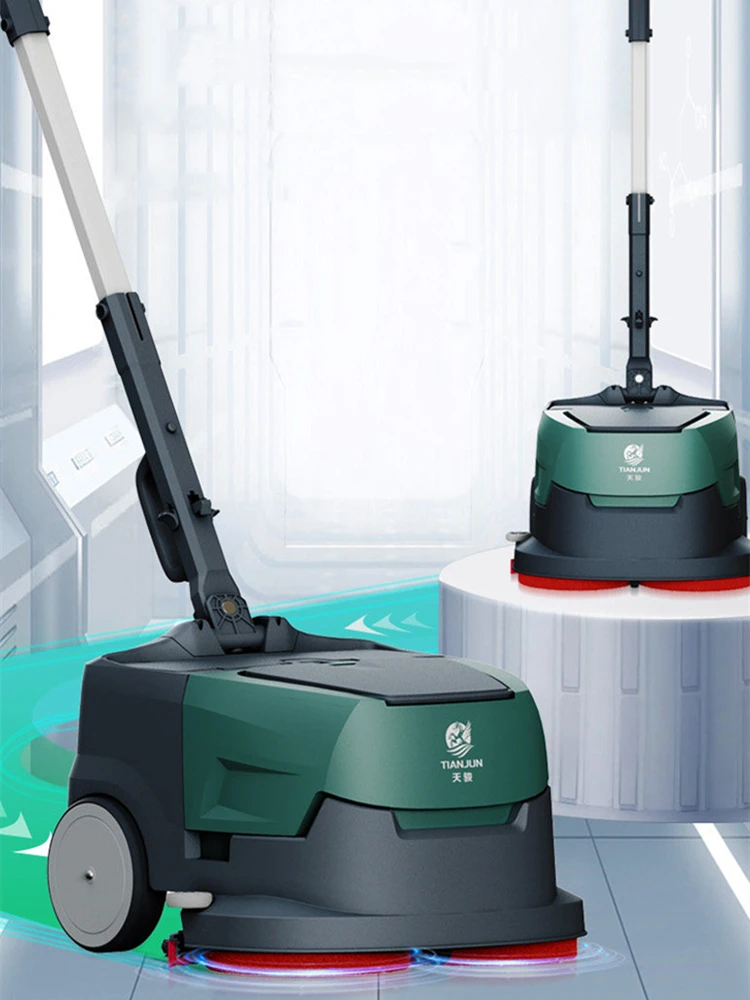 Small scale floor scrubber, commercial household suction mop integrated industrial hand push hotel restaurant floor scrubber