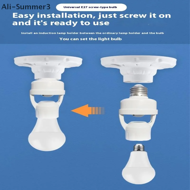 AC 85-265V Human Induction Lamp Holder PIR Motion Sensor Delay Time Adjustable Switch 360 Degrees LED Night Lamp E27 Socket Base