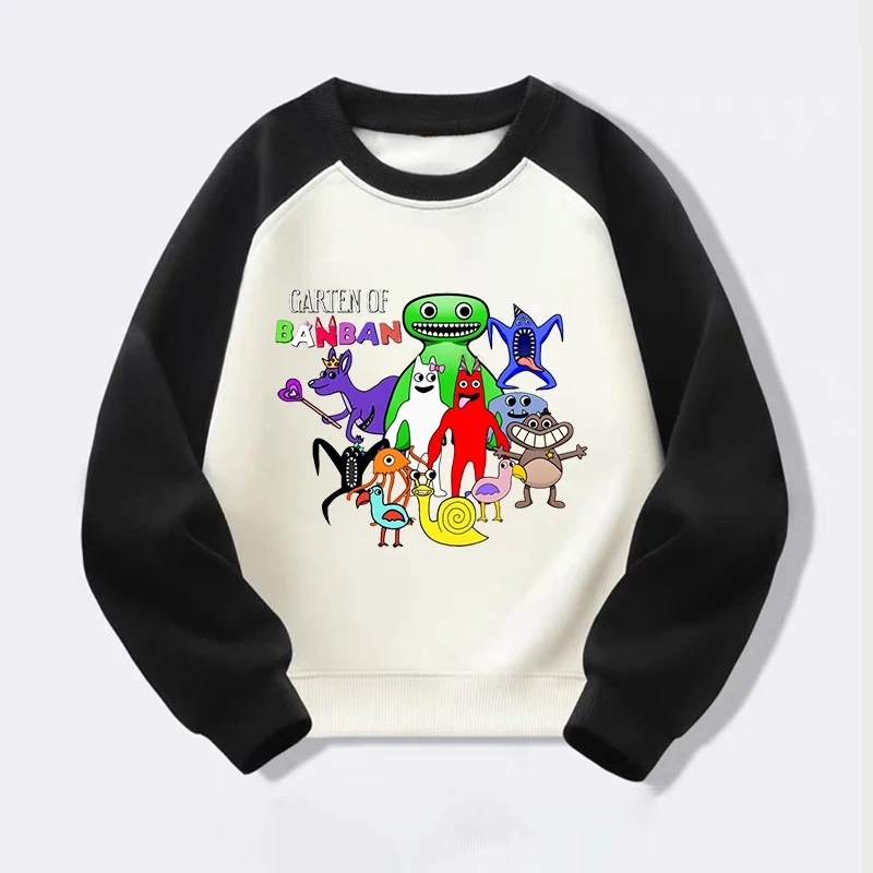 Spring Cartoon Garten Of BanBan Print Kids Sweatshirts Kids Game Figure Crew Neck Tops Boys Pullover Children's Soft Clothing