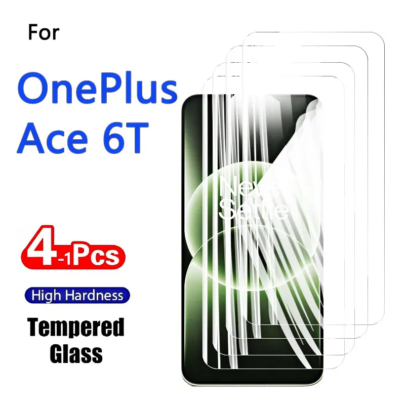 

Защитная пленка для экрана HD для OnePlus Ace 6T 6 T, закаленное стекло, кристаллическое, 9H, высокопрочное, с защитой от царапин, совместимое с чехлами, с функцией распознавания отпечатков пальцев, 1-4 шт.