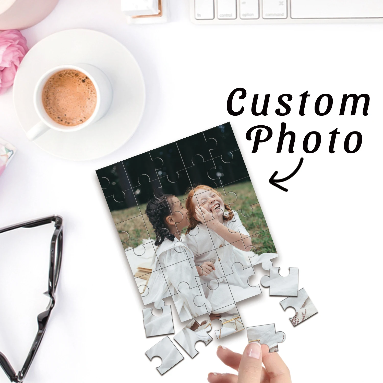 

1pc Custom Photo Single Portrait Wooden Jigsaw Puzzle,Ideal Anniversary,Wedding,Birthday,Valentine Gift For Family Friends